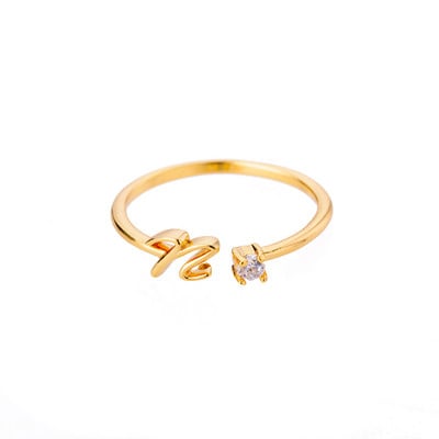 Inele minuscule cu litere inițiale pentru femei, din oțel inoxidabil, cu litere, inel ajustabil AZ, bijuterii estetice Boho, bijoux femme