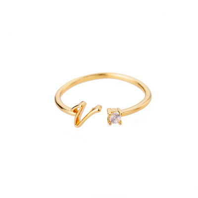 Inele minuscule cu litere inițiale pentru femei, din oțel inoxidabil, cu litere, inel ajustabil AZ, bijuterii estetice Boho, bijoux femme