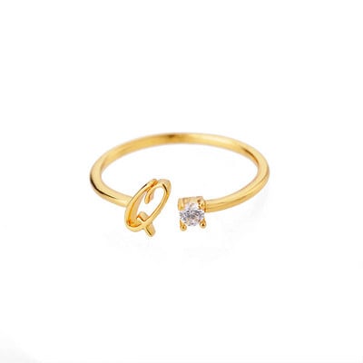 Inele minuscule cu litere inițiale pentru femei, din oțel inoxidabil, cu litere, inel ajustabil AZ, bijuterii estetice Boho, bijoux femme