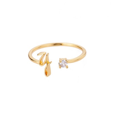 Inele minuscule cu litere inițiale pentru femei, din oțel inoxidabil, cu litere, inel ajustabil AZ, bijuterii estetice Boho, bijoux femme