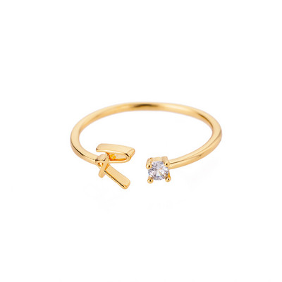 Inele minuscule cu litere inițiale pentru femei, din oțel inoxidabil, cu litere, inel ajustabil AZ, bijuterii estetice Boho, bijoux femme