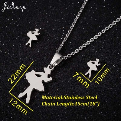 Seturi de bijuterii coreeane din oțel inoxidabil Colier cu pandantive cu gesturi de inimă de modă pentru femei, bărbați, cercei, Collier Femme