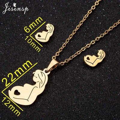 Seturi de bijuterii coreeane din oțel inoxidabil Colier cu pandantive cu gesturi de inimă de modă pentru femei, bărbați, cercei, Collier Femme