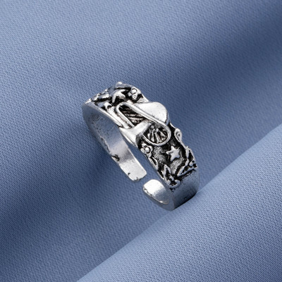 UMKA Hiphop Vintage Gyűrűk Női Férfi Esztétikus Retro Punk Ezüst Szín Szív Virág Pillangó Lánc Ujj Gyűrű Ékszer 2022