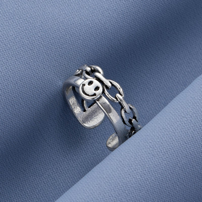 UMKA Hiphop Vintage Gyűrűk Női Férfi Esztétikus Retro Punk Ezüst Szín Szív Virág Pillangó Lánc Ujj Gyűrű Ékszer 2022