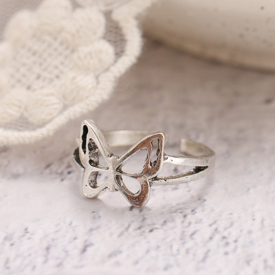 UMKA Hiphop Vintage Gyűrűk Női Férfi Esztétikus Retro Punk Ezüst Szín Szív Virág Pillangó Lánc Ujj Gyűrű Ékszer 2022