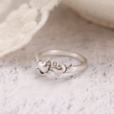 UMKA Hiphop Vintage Gyűrűk Női Férfi Esztétikus Retro Punk Ezüst Szín Szív Virág Pillangó Lánc Ujj Gyűrű Ékszer 2022