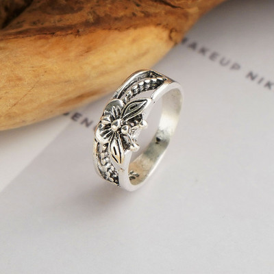 UMKA Hiphop Vintage Gyűrűk Női Férfi Esztétikus Retro Punk Ezüst Szín Szív Virág Pillangó Lánc Ujj Gyűrű Ékszer 2022