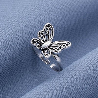UMKA Hiphop Vintage Gyűrűk Női Férfi Esztétikus Retro Punk Ezüst Szín Szív Virág Pillangó Lánc Ujj Gyűrű Ékszer 2022