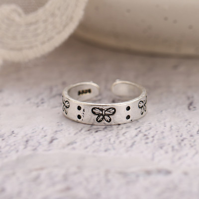 UMKA Hiphop Vintage Gyűrűk Női Férfi Esztétikus Retro Punk Ezüst Szín Szív Virág Pillangó Lánc Ujj Gyűrű Ékszer 2022