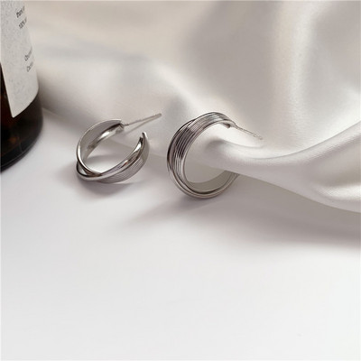 Divatos koreai fém, elegáns karika fülbevaló, női 2020, új, szüret arany színű geometriai kijelentés fülbevaló ékszer Brincos ajándék