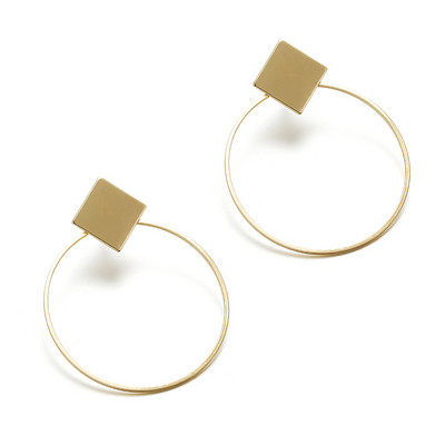 Divatos koreai fém, elegáns karika fülbevaló, női 2020, új, szüret arany színű geometriai kijelentés fülbevaló ékszer Brincos ajándék