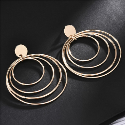 Divatos koreai fém, elegáns karika fülbevaló, női 2020, új, szüret arany színű geometriai kijelentés fülbevaló ékszer Brincos ajándék