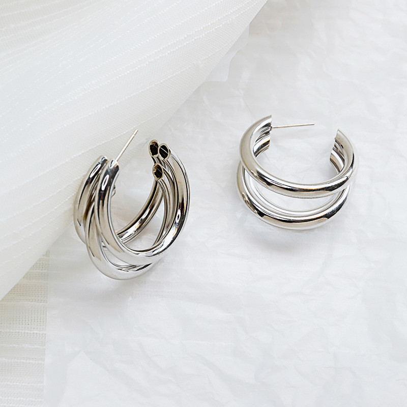 Divatos koreai fém, elegáns karika fülbevaló, női 2020, új, szüret arany színű geometriai kijelentés fülbevaló ékszer Brincos ajándék