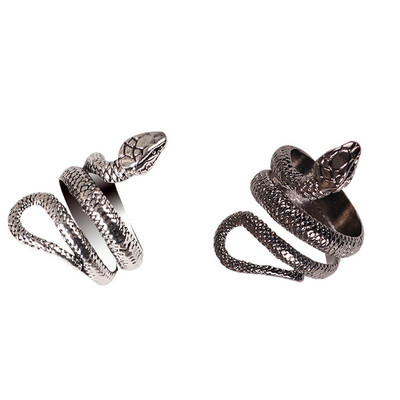 Anime Gyűrűk Férfiak Női Punk Goth Kígyó Gyűrű Túlzott Fekete bevonatú Gothic Állítható Party Ajándék Ékszer Mujer Bijoux