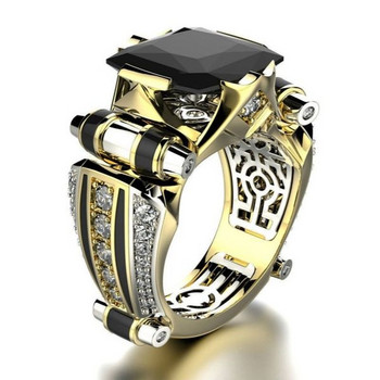 Винтидж бижута Пръстени за мъже Готически пръстен от неръждаема стомана Златен цвят Fidget Ring Мъжки бижута Индийски бижута Anillo Hombre