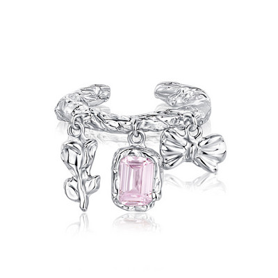 Szabálytalan rózsaszín kristály szívgyűrűk kreatív Y2K kék opál összetört szív pár gyűrűk grunge lila rózsaszín cirkon nyitott gyűrűk ékszerek