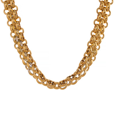 Yhpup vízálló 18 karátos aranyozott rozsdamentes acél kubai lánc nyilatkozat nyaklánc karkötő szett Báj divat ékszerek női