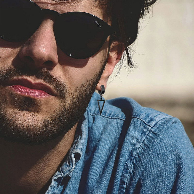 Vnox Punk Clip Férfi Fülbevaló Női, Fekete Rozsdamentes Acél fülbevaló, Gothic Rock Hiphop Karika Kör fülbevaló 1 db