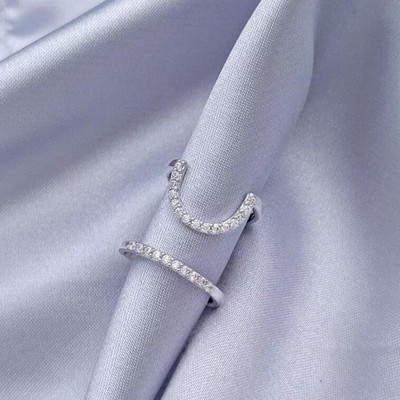Coconal Fashion Gotic Metal Line Inele subțiri pentru unghii pentru fete Femei Punk Strass Capa de protecție pentru vârful degetelor Fidget Ring Bijuterii