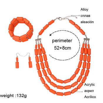UDDEIN Нигерийски сватбени индийски комплекти бижута Комплекти бижута от бижута, мъниста, колие, обеци, гривни, комплекти с яка, африкански мъниста, комплект бижута