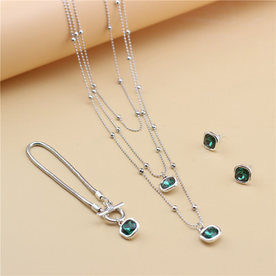 Anslow 2022 Design Fashion Bijoux Femme Woman Crystal Jewelry Set Accessories Ogrlica&Naušnice&Narukvica Valentinovo Šaljivi poklon