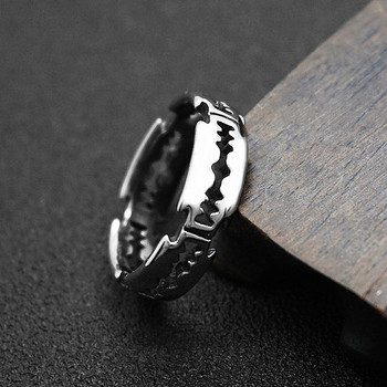 Δαχτυλίδι γοητείας από ανοξείδωτο ατσάλι με λεπίδες χιπ χοπ μόδας πανκ ροκ μαύρο ασημί χρώμα Δαχτυλίδι εραστής για ανδρικά και γυναικεία δαχτυλίδι