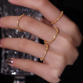 Нова тенденция Прекрасен сребърен искрящ пръстен Изчистен стил Универсален декоративен компактен пръстен с показалец Дамски модни бижута