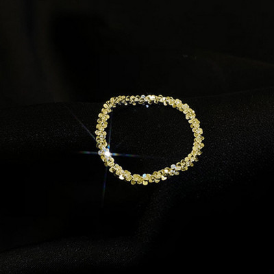 Új trend, gyönyörű ezüst színű csillogó gyűrű, egyszerű stílus, sokoldalú dekoratív, kompakt mutatóujj gyűrű női divatékszer