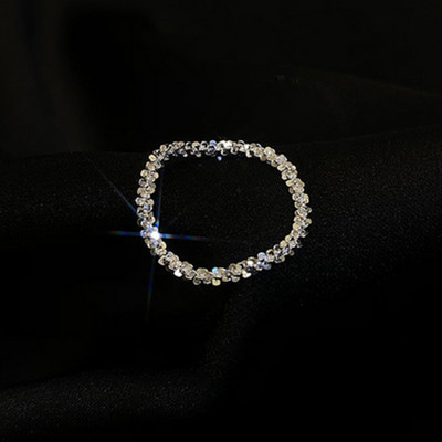 Új trend, gyönyörű ezüst színű csillogó gyűrű, egyszerű stílus, sokoldalú dekoratív, kompakt mutatóujj gyűrű női divatékszer