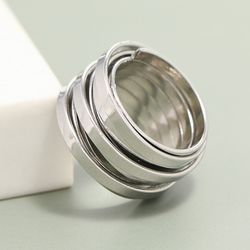 Többrétegű széles gyűrű női lányoknak divat minimalista közepes méretű női gyűrűk ékszerek kiegészítők nagykereskedelme Ingyenes szállítás