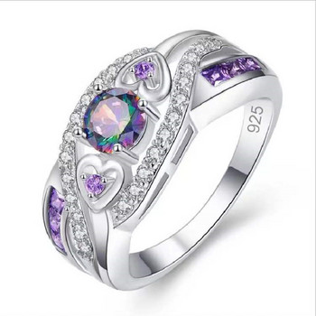 Луксозни пръстени за жени Естествен скъпоценен камък Квадратен пръстен с аметист Винтидж Годежен подарък Бижута Y2K Аксесоари Anel Feminino