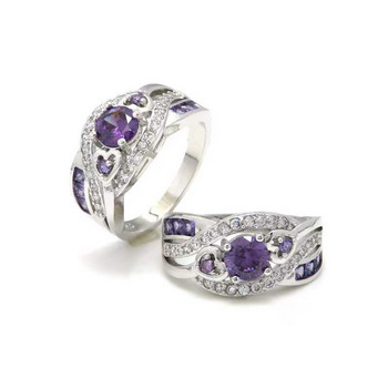 Луксозни пръстени за жени Естествен скъпоценен камък Квадратен пръстен с аметист Винтидж Годежен подарък Бижута Y2K Аксесоари Anel Feminino