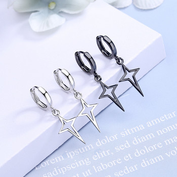 Медни метални капкови обеци в готически пънк стил Черен/сребърен цвят Звезди Cross Pendientes Мода за жени Мъже Рок бижута