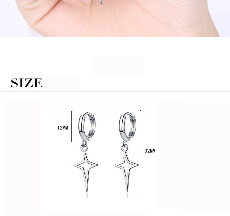Медни метални капкови обеци в готически пънк стил Черен/сребърен цвят Звезди Cross Pendientes Мода за жени Мъже Рок бижута