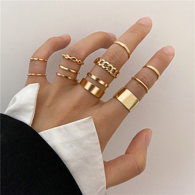 Set de inele cu inimă Boho de culoare aurie, 22 buc, pentru femei, inel de deget cu perle, cu cruce geometrică vintage, pentru femei, bijuterii la modă 2022