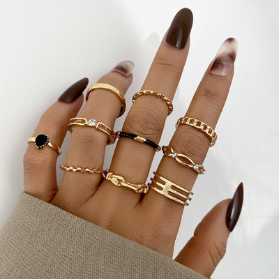Set de inele cu inimă Boho de culoare aurie, 22 buc, pentru femei, inel de deget cu perle, cu cruce geometrică vintage, pentru femei, bijuterii la modă 2022