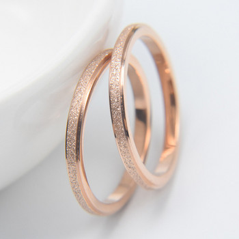 KNOCK Висококачествени модни обикновени дамски пръстени от неръждаема стомана с ширина 2 mm, розово злато, цвят на пръстите, подарък за момичета, бижута