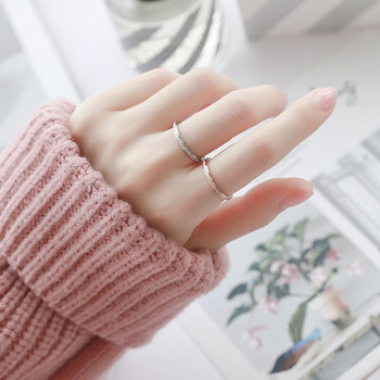 KNOCK Υψηλής ποιότητας Fashion Simple Scrub Γυναικεία δαχτυλίδια από ανοξείδωτο ατσάλι πλάτους 2 mm Ροζ χρυσό Χρώμα δάχτυλο Δώρο για κορίτσι κοσμήματα