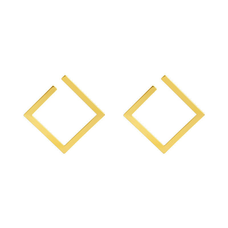 Ретро минималистични квадратни обеци Неправилни обеци на шипове Нови преувеличени студен вятър Модни обеци за жени Отварящи се аксесоари