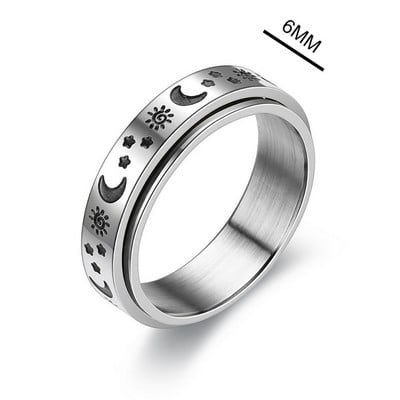 Inel de anxietate Figet Spinner Inele pentru femei și bărbați din oțel inoxidabil care se rotește liber Accesorii anti-stres Bijuterii Cadouri