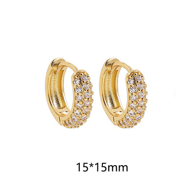 Cercei cu cerc din zirconiu cubic alb, pătrați, geometrici, de modă, de metal, de culoare aurie, cercei mici, cu cataramă pentru ureche, bijuterii pentru femei