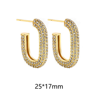 Cercei cu cerc din zirconiu cubic alb, pătrați, geometrici, de modă, de metal, de culoare aurie, cercei mici, cu cataramă pentru ureche, bijuterii pentru femei