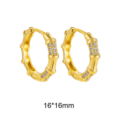 Cercei cu cerc din zirconiu cubic alb, pătrați, geometrici, de modă, de metal, de culoare aurie, cercei mici, cu cataramă pentru ureche, bijuterii pentru femei