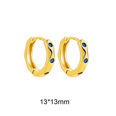 Cercei cu cerc din zirconiu cubic alb, pătrați, geometrici, de modă, de metal, de culoare aurie, cercei mici, cu cataramă pentru ureche, bijuterii pentru femei