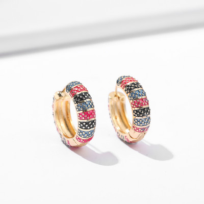 Cercei cu cerc mici cu flori emailate de epocă, cercei cu cerc rotund, bijuterii de modă Brincos