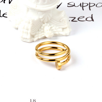ASONSTEEL Πολυτελή δαχτυλίδια νυχιών Πολυστρωματική βίδα Μέγεθος 6-9 Χρυσό Χρώμα Ανοξείδωτο Γυναικείο Κοσμήματα Γάμος Stranger Things Rock