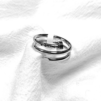 ASONSTEEL Луксозни пръстени за нокти Многослоен винт Размер 6-9 Златен цвят Неръждаема стомана Жени Мъже Бижута Сватба Stranger Things Rock