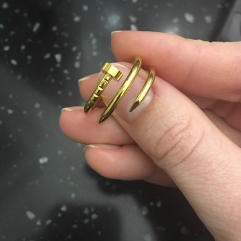 ASONSTEEL Луксозни пръстени за нокти Многослоен винт Размер 6-9 Златен цвят Неръждаема стомана Жени Мъже Бижута Сватба Stranger Things Rock