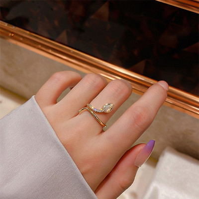 Vintage punk prsten u obliku zmije za muškarce, žene, korejski, elegantni otvor, podesivi kristalni prstenovi, nakit za vjenčanja